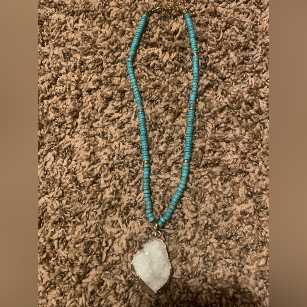 crystal and stone necklace